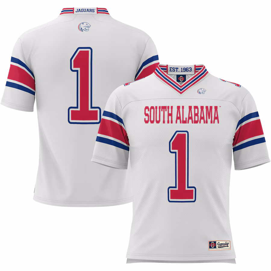 #1 South Alabama Jaguars GameDay Greats Youth Football Jersey - White - Jersey