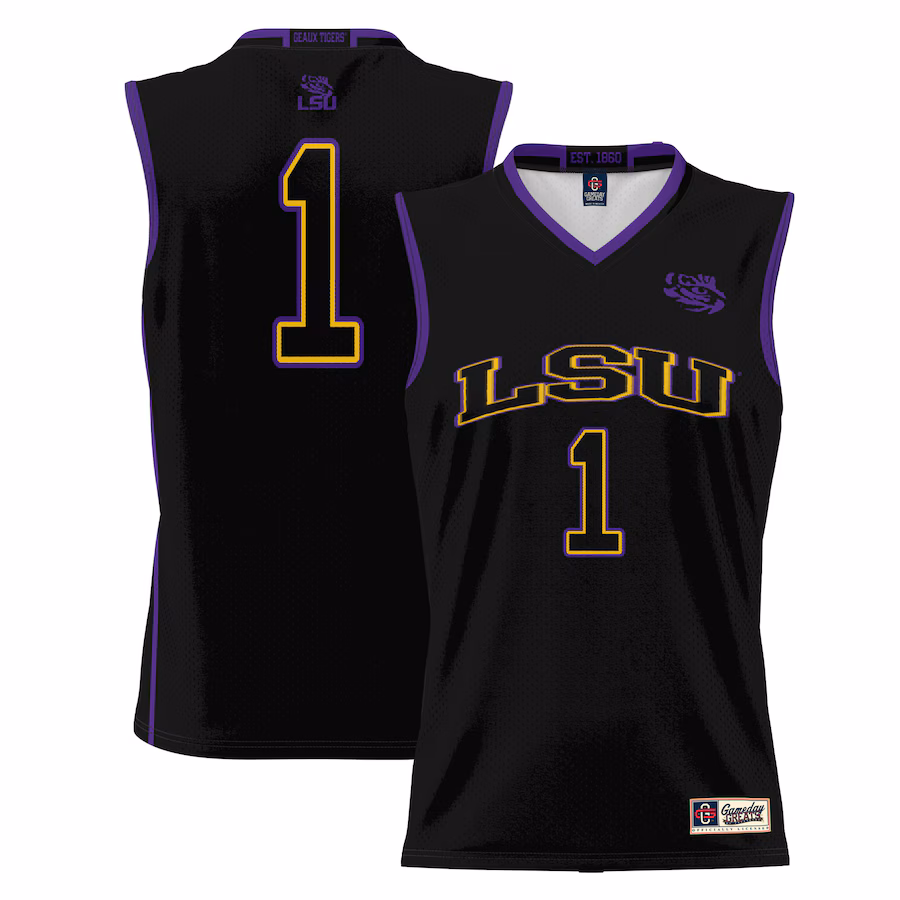 Male GameDay Greats #1  Black LSU Tigers  Lightweight Basketball Jersey - Jersey