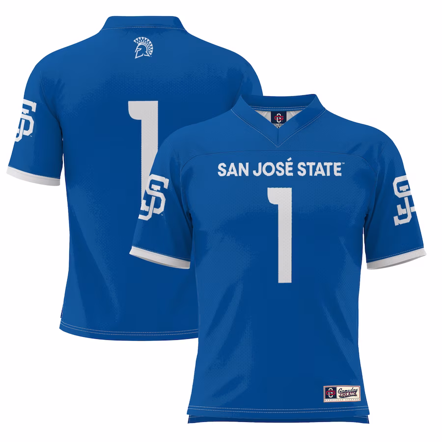 #1 San Jose State Spartans GameDay Greats Football Jersey - Royal - Jersey