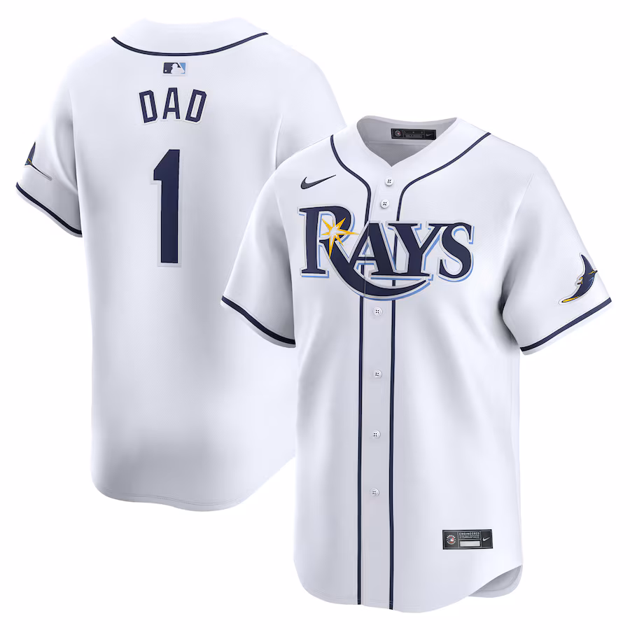 Men's Tampa Bay Rays Nike White #1 Dad Home Limited Jersey - Jersey