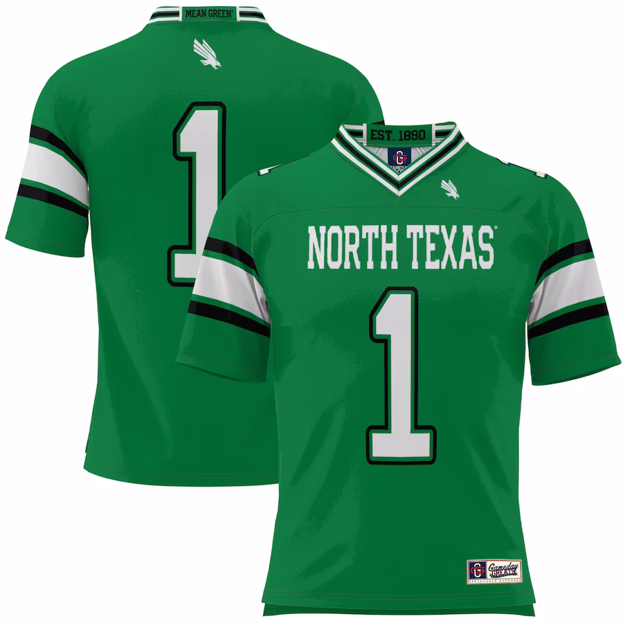 #1 North Texas Mean Green GameDay Greats Football Jersey - Kelly Green - Jersey