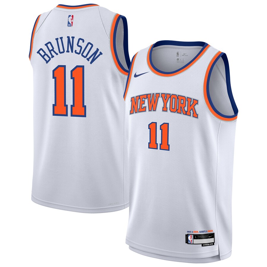Youth New York Knicks Jalen Brunson Nike White Association Swingman Jersey - Jersey