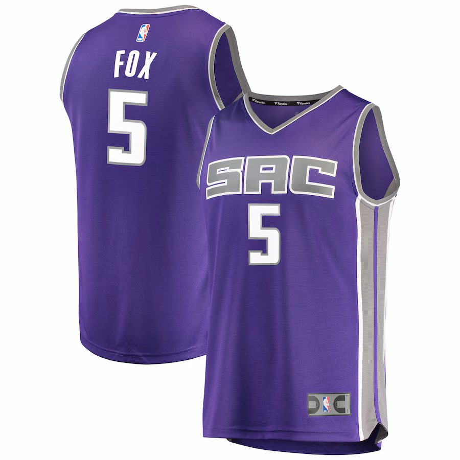 Men's Sacramento Kings De'Aaron Fox Fanatics Purple Fast Break Replica Jersey - Icon Edition - Jersey