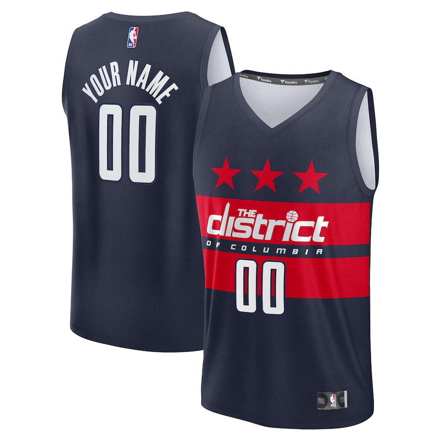 Youth Washington Wizards Fanatics Navy Fast Break Custom Replica Jersey - Statement Edition - Jersey