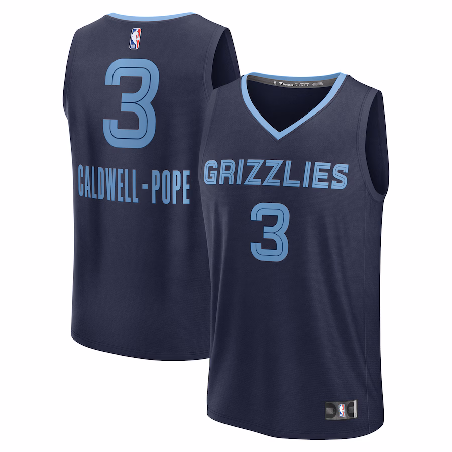 Men's Memphis Grizzlies Kentavious Caldwell-Pope Fanatics Navy Fast Break Replica Player Jersey - Icon Edition - Jersey