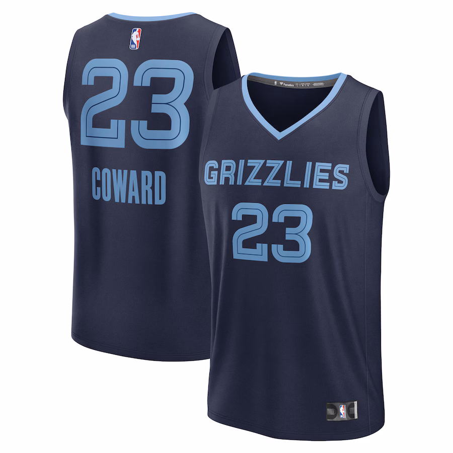 Youth Memphis Grizzlies Cedric Coward Fanatics Navy 2025 NBA Draft First Round Pick Fast Break Replica Jersey - Icon Edition - Jersey