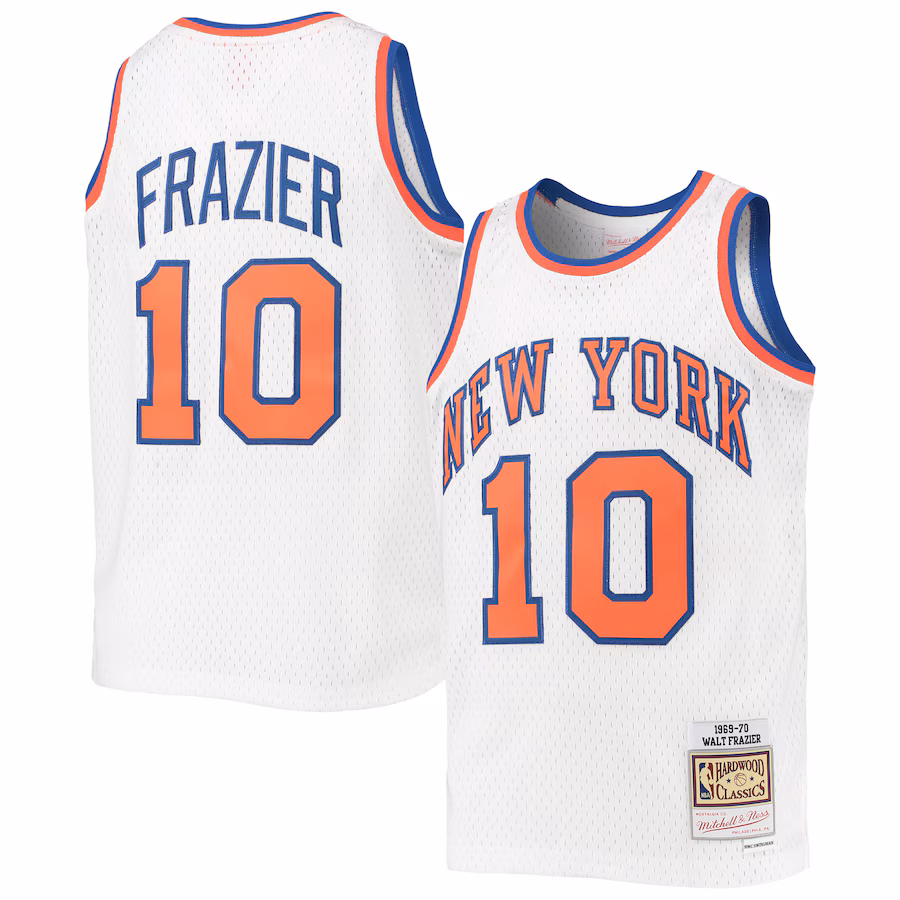 Youth New York Knicks Walt Frazier Mitchell & Ness White 1969-70 Hardwood Classics Swingman Jersey - Jersey
