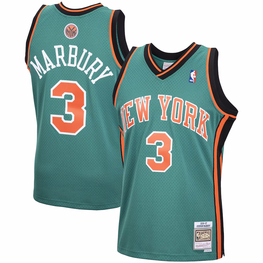 Men's New York Knicks Stephon Marbury Mitchell & Ness Green 2006/07 Hardwood Classics Swingman Jersey - Jersey