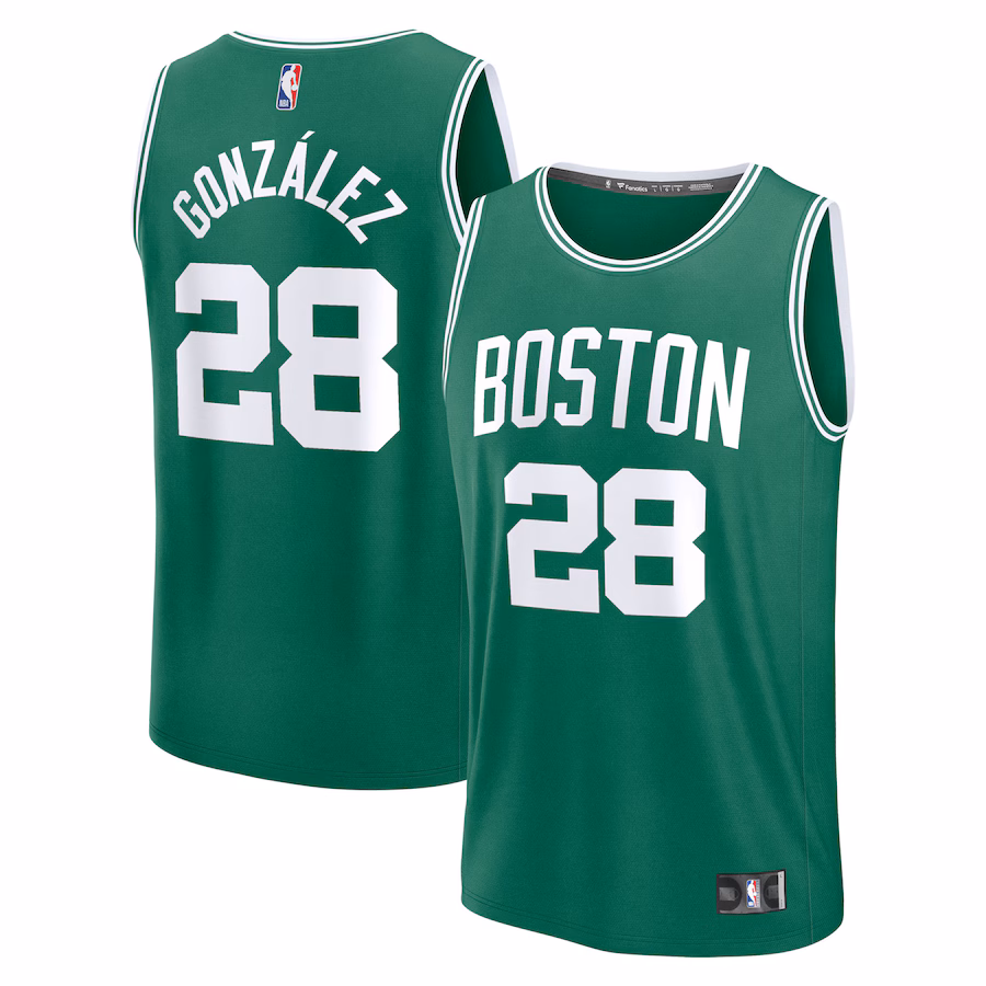 Men's Boston Celtics Hugo Gonzalez Fanatics Kelly Green 2025 NBA Draft First Round Pick Fast Break Replica Jersey - Icon Edition - Jersey