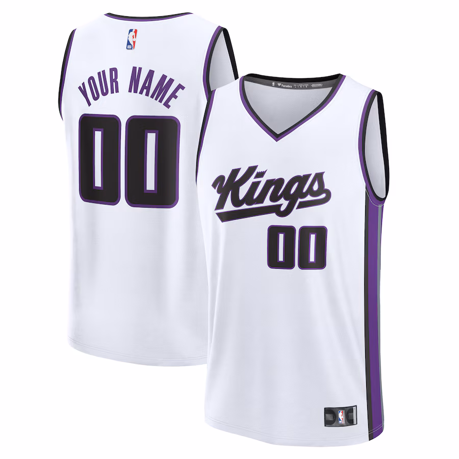 Youth Sacramento Kings Fanatics White Fast Break Custom Replica Jersey - Association Edition - Jersey