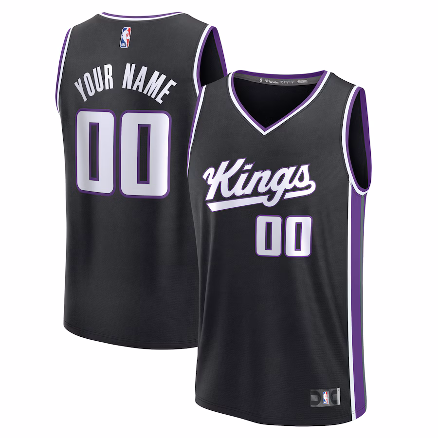 Youth Sacramento Kings Fanatics Black Fast Break Custom Replica Jersey - Icon Edition - Jersey