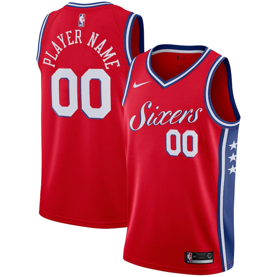 Men's Philadelphia 76ers Nike Red Swingman Custom Jersey - Statement Edition - Jersey