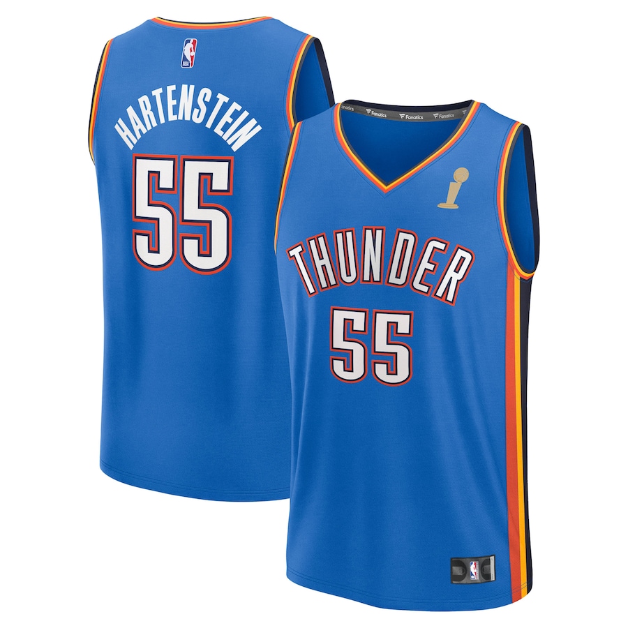 Men's Oklahoma City Thunder Isaiah Hartenstein Fanatics Blue 2025 NBA Finals Champions Fast Break Replica Player Jersey - Icon Edition - Jersey