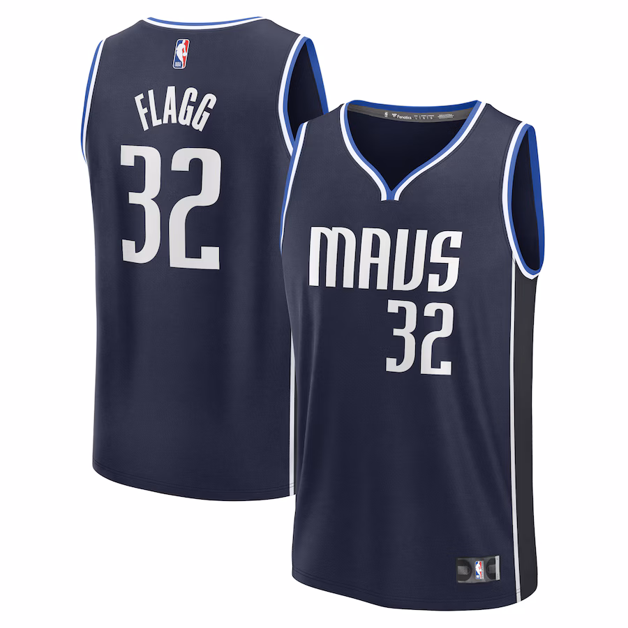 Men's Dallas Mavericks Cooper Flagg Fanatics Navy 2025 NBA Draft First Round Pick Fast Break Replica Jersey - Statement Edition - Jersey