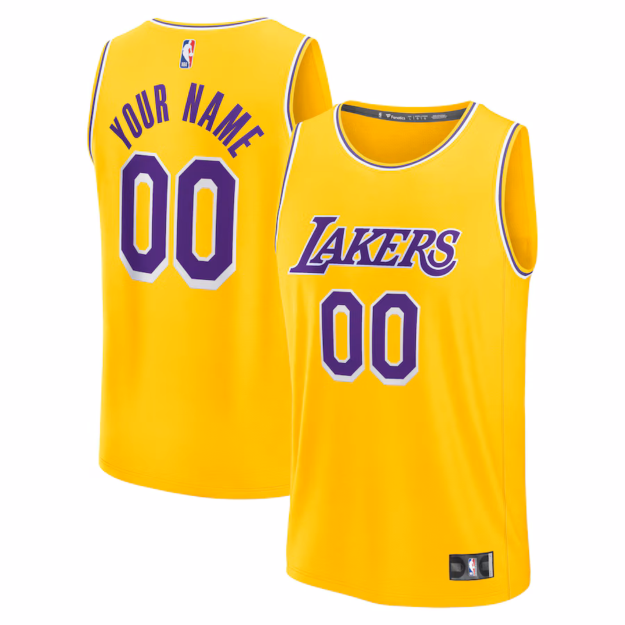 Men's Los Angeles Lakers Fanatics Gold Fast Break Custom Jersey - Icon Edition - Jersey