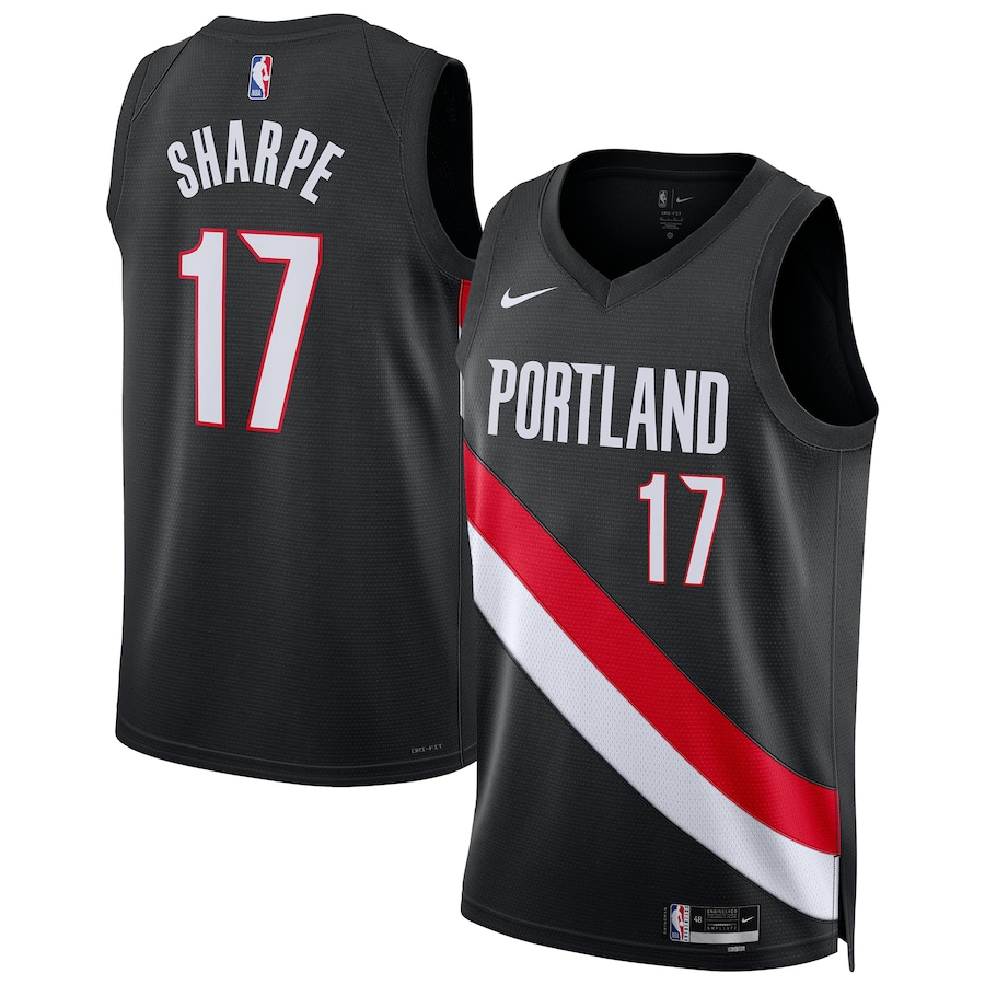Unisex Portland Trail Blazers Shaedon Sharpe Nike Black Swingman Jersey - Icon Edition - Jersey