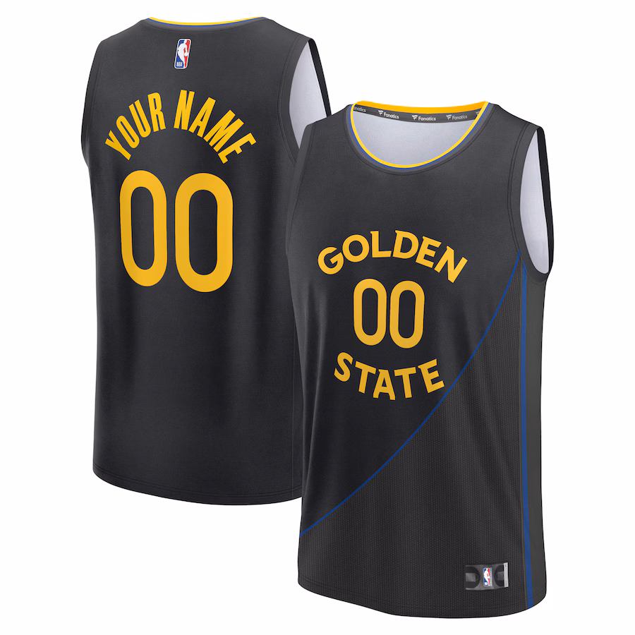 Youth Golden State Warriors Fanatics Black Fast Break Custom Replica Jersey - Statement Edition - Jersey