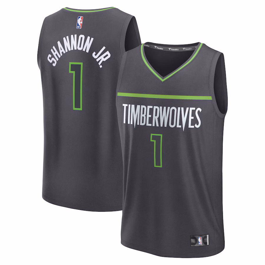 Men's Minnesota Timberwolves Terrence Shannon Jr. Fanatics Anthracite Fast Break Replica Jersey - Statement Edition - Jersey