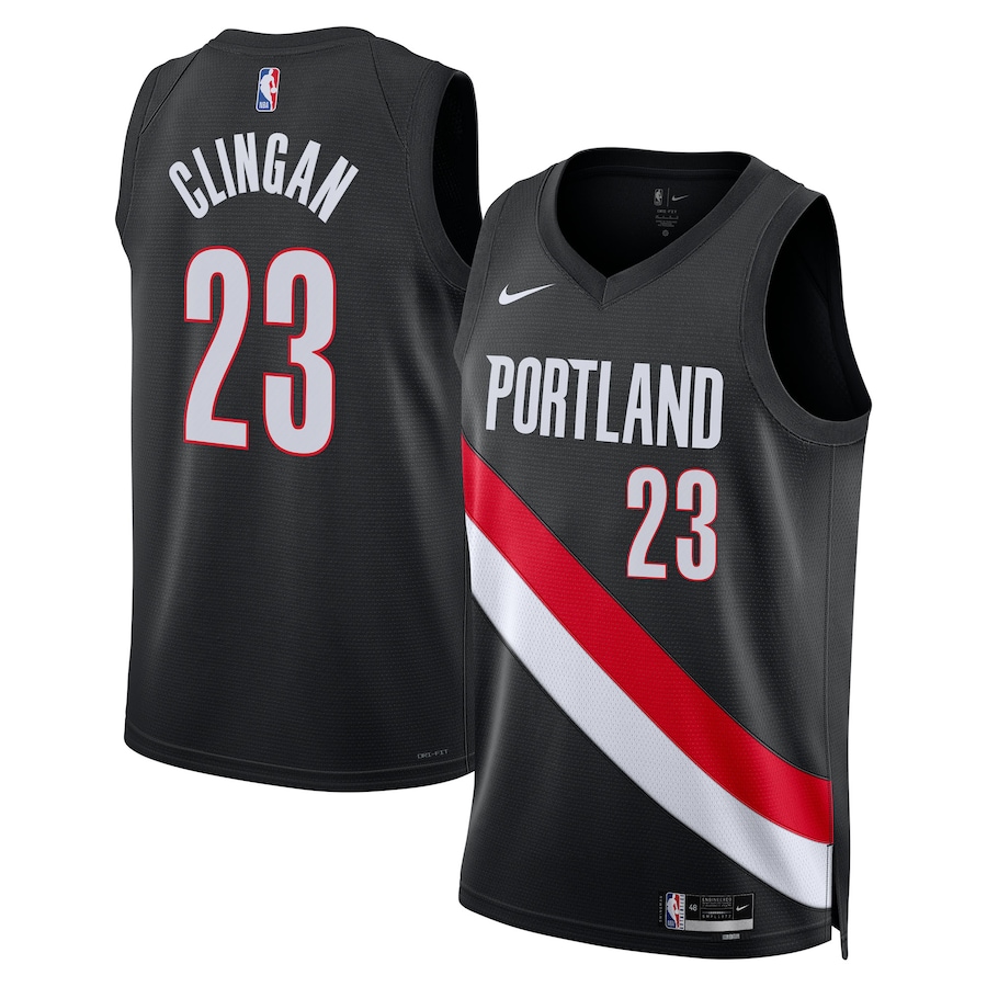 Unisex Portland Trail Blazers Donovan Clingan Nike Black Swingman Jersey - Icon Edition - Jersey