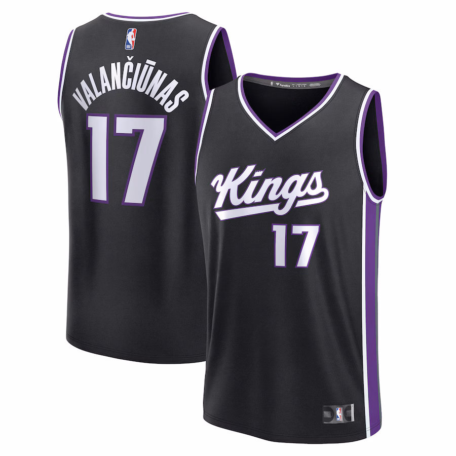 Youth Sacramento Kings Jonas Valančiūnas Fanatics Black Fast Break Replica Player Jersey - Icon Edition - Jersey