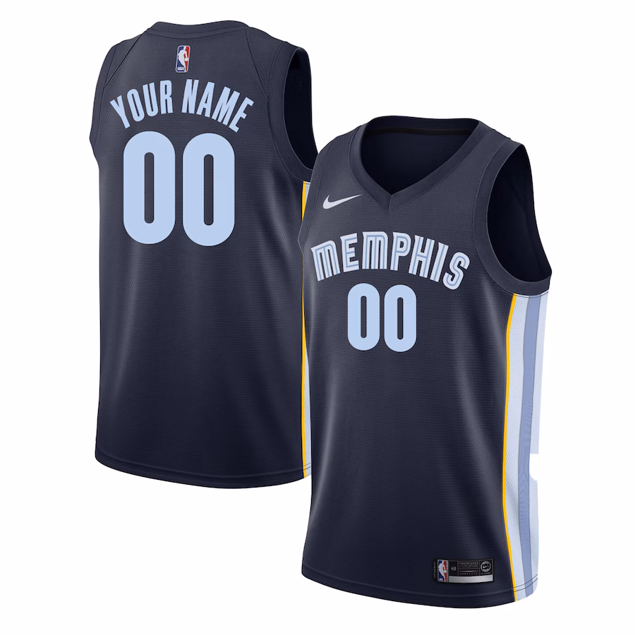 Men's Memphis Grizzlies Nike Navy Swingman Custom Jersey - Icon Edition - Jersey