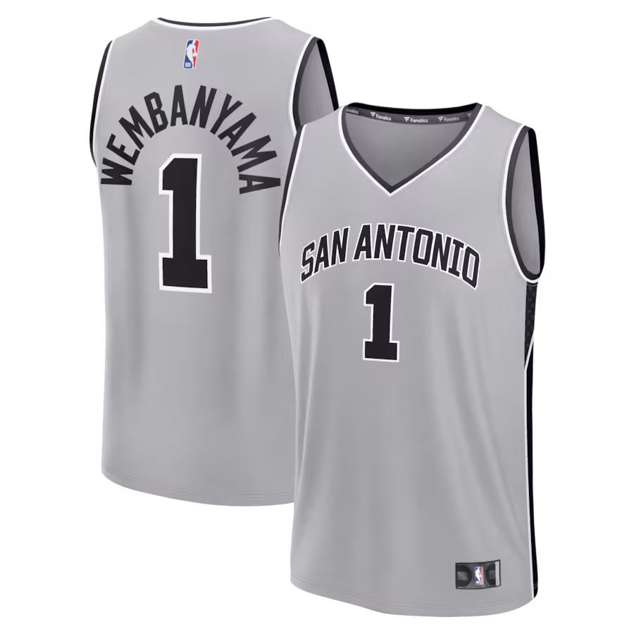 Youth San Antonio Spurs Victor Wembanyama Fanatics Silver Fast Break Jersey - Statement Edition - Jersey