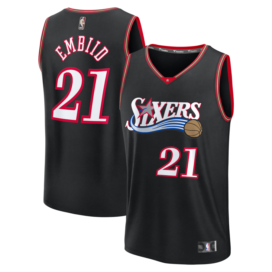 Men's Philadelphia 76ers Joel Embiid Fanatics Black Fastbreak Jersey - Classic Edition - Jersey