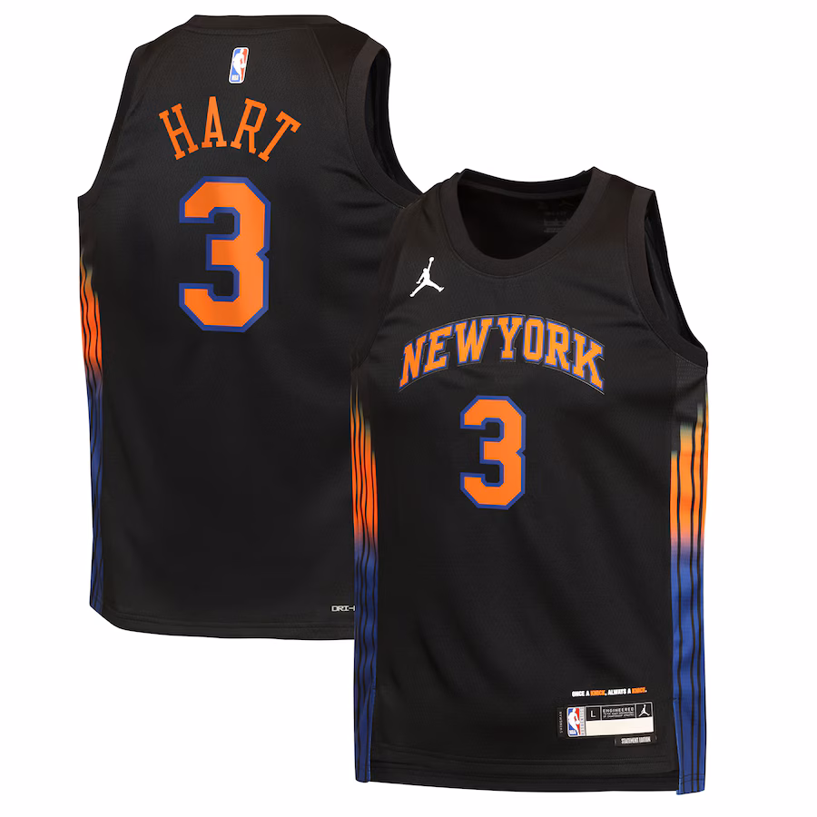 Youth New York Knicks Josh Hart Jordan Brand Black Swingman Jersey - Statement Edition - Jersey