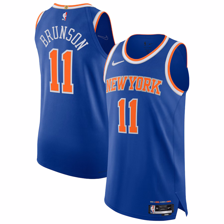Men's New York Knicks Jalen Brunson Nike Blue Authentic Player Jersey - Icon Edition - Jersey