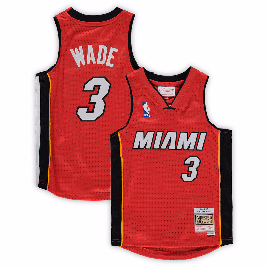 Preschool Miami Heat Dwyane Wade Mitchell & Ness Red 2005-06 Hardwood Classics Player Jersey - Jersey