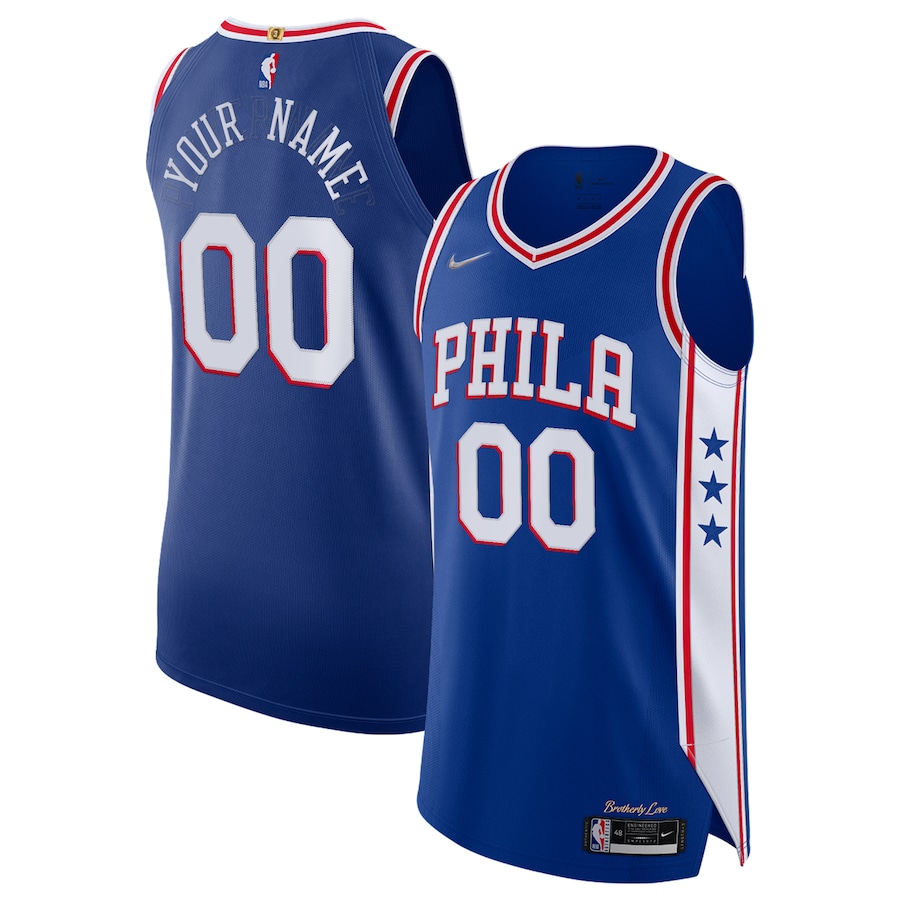 Men's Philadelphia 76ers Nike Royal 2021/22 Diamond Authentic Custom Jersey - Icon Edition - Jersey