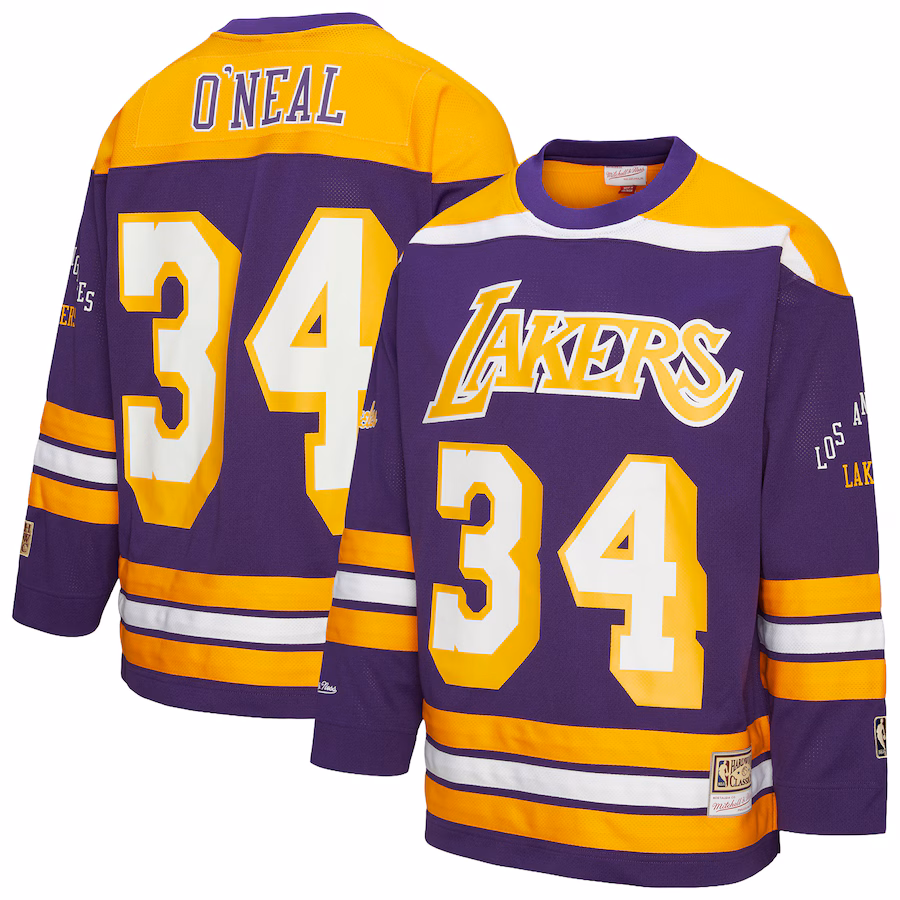 Unisex Los Angeles Lakers Shaquille O'Neal Mitchell & Ness Purple Maxxed Out Fashion Hockey Jersey - Jersey