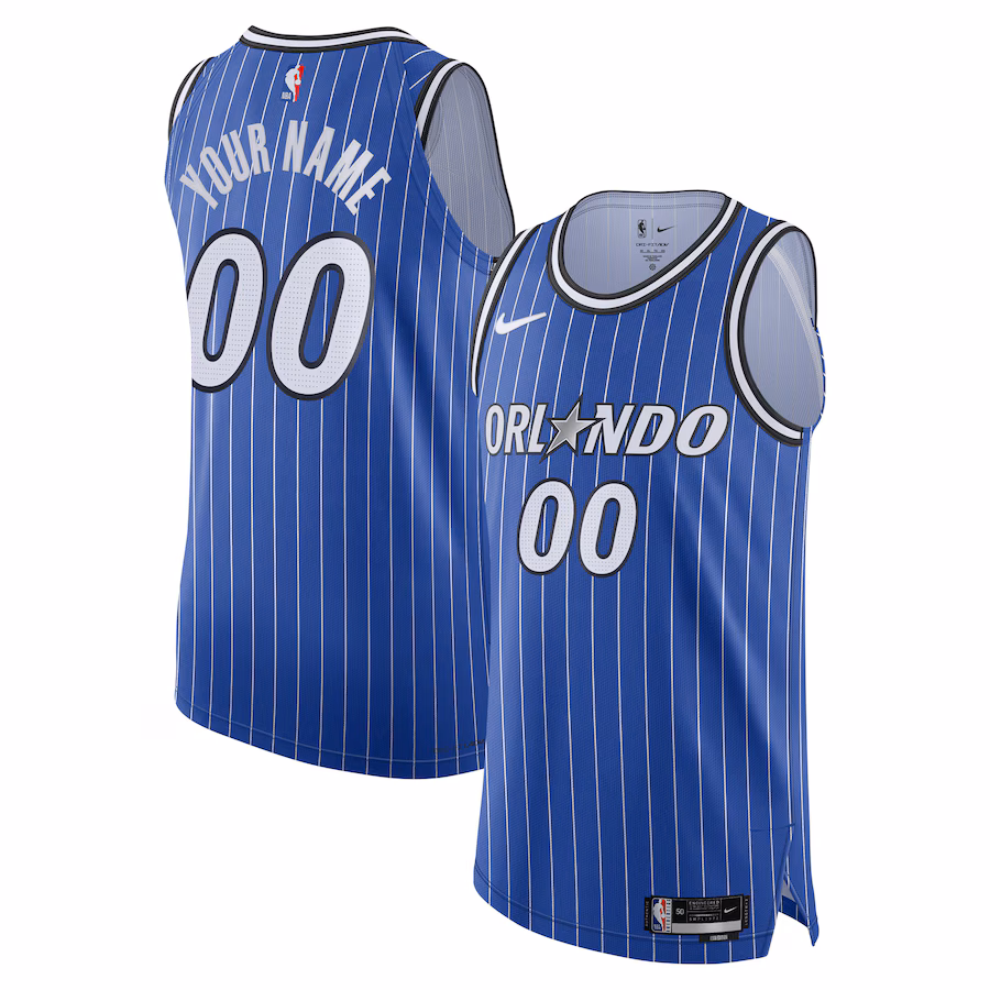 Men's Orlando Magic Nike Blue Authentic Custom Jersey - Icon Edition - Jersey