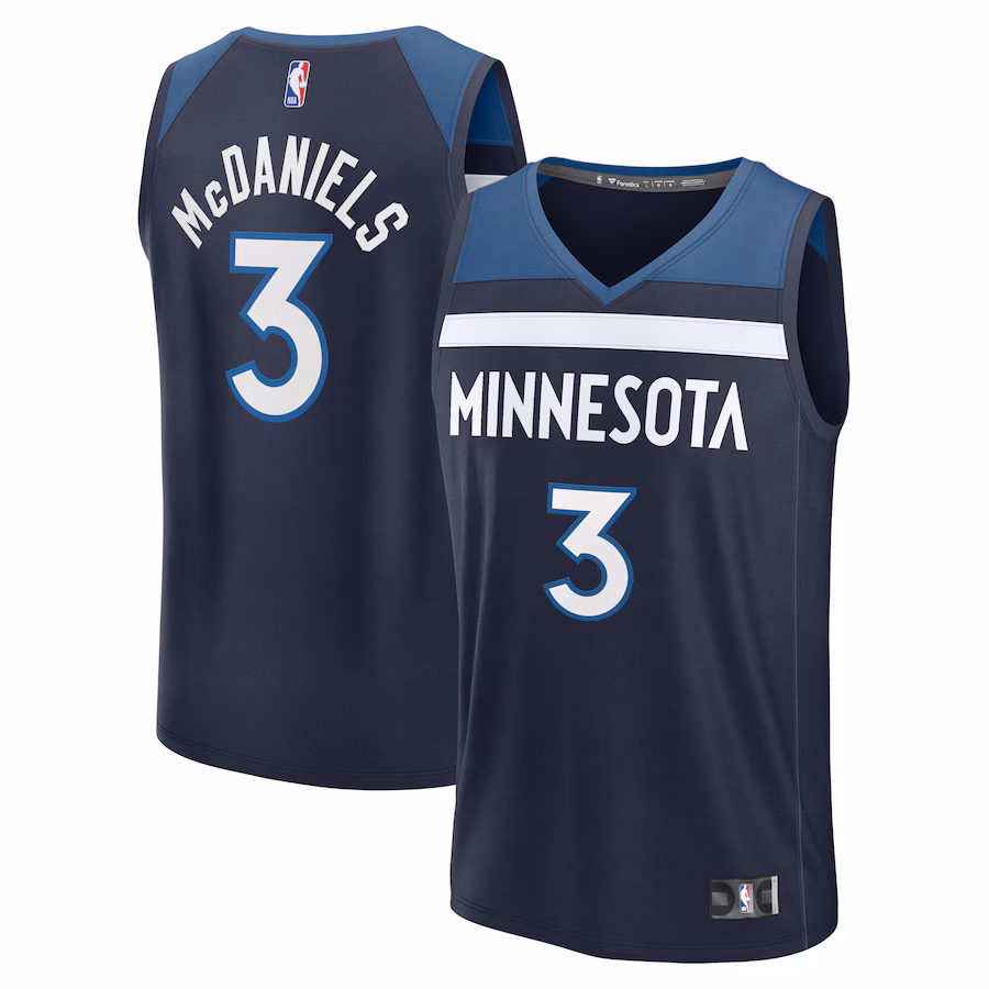 Youth Minnesota Timberwolves Jaden McDaniels Fanatics Navy Fast Break Replica Player Jersey - Icon Edition - Jersey