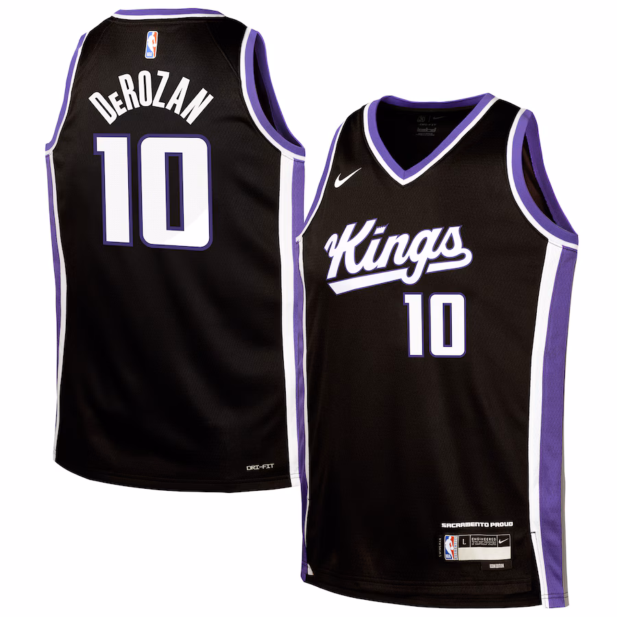 Youth Sacramento Kings DeMar DeRozan Nike Black Swingman Jersey - Icon Edition - Jersey