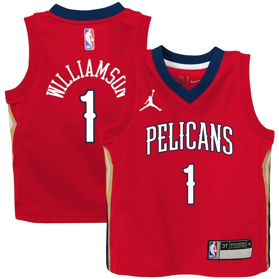 Toddler New Orleans Pelicans Zion Williamson Jordan Brand Red 2020/21 Jersey - Statement Edition - Jersey