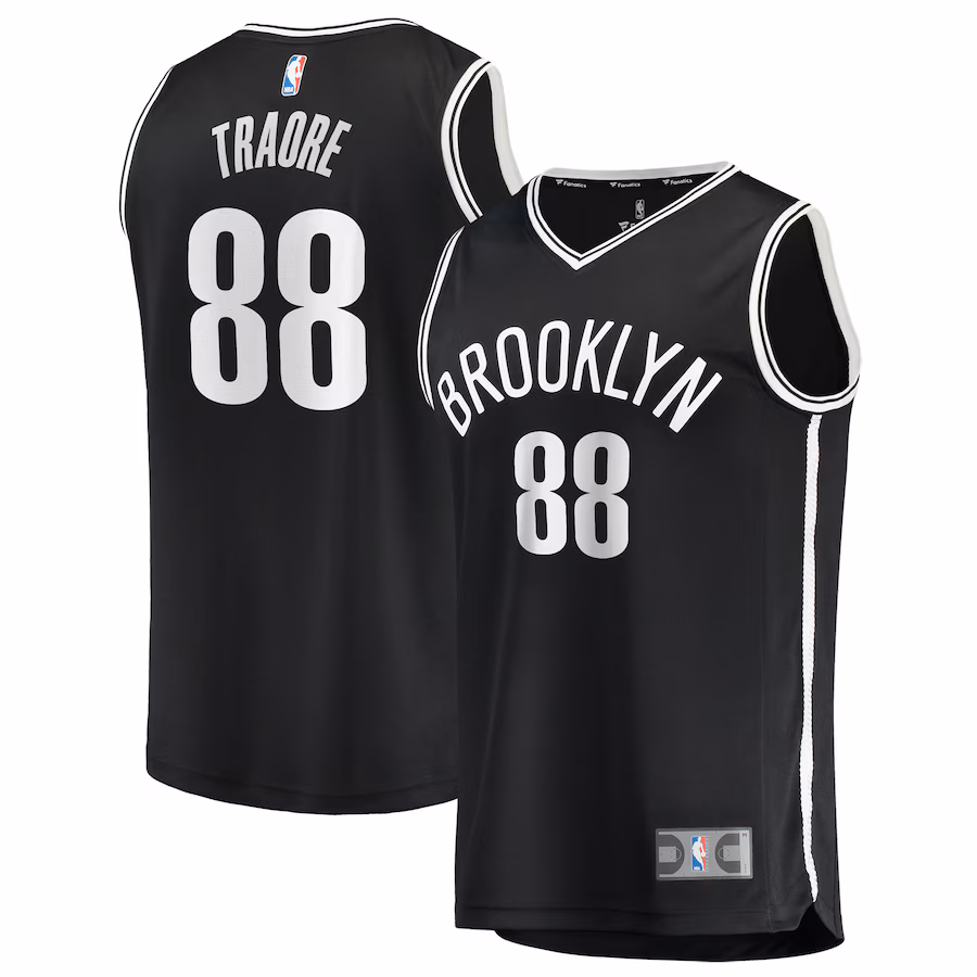 Youth Brooklyn Nets Nolan Traoré Fanatics Black Fast Break Replica Jersey - Icon Edition - Jersey