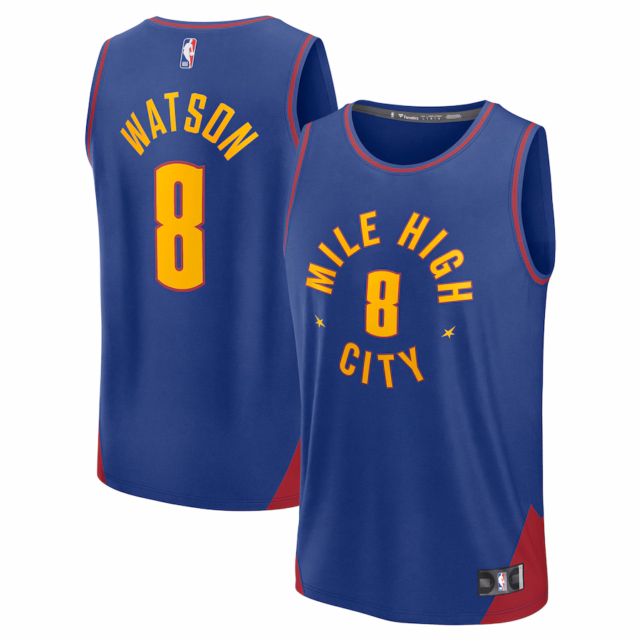 Men's Denver Nuggets Peyton Watson Fanatics Blue Fast Break Replica Player Jersey - Statement Edition - Jersey