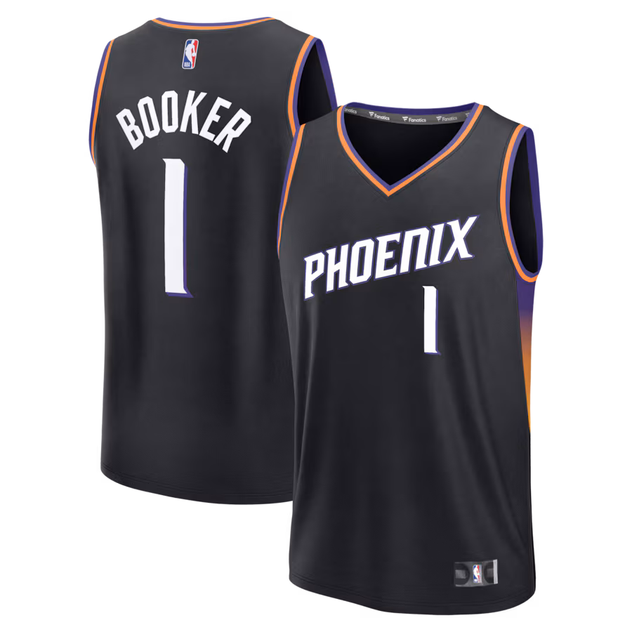 Youth Phoenix Suns Devin Booker Fanatics Black Fast Break Jersey - Statement Edition - Jersey