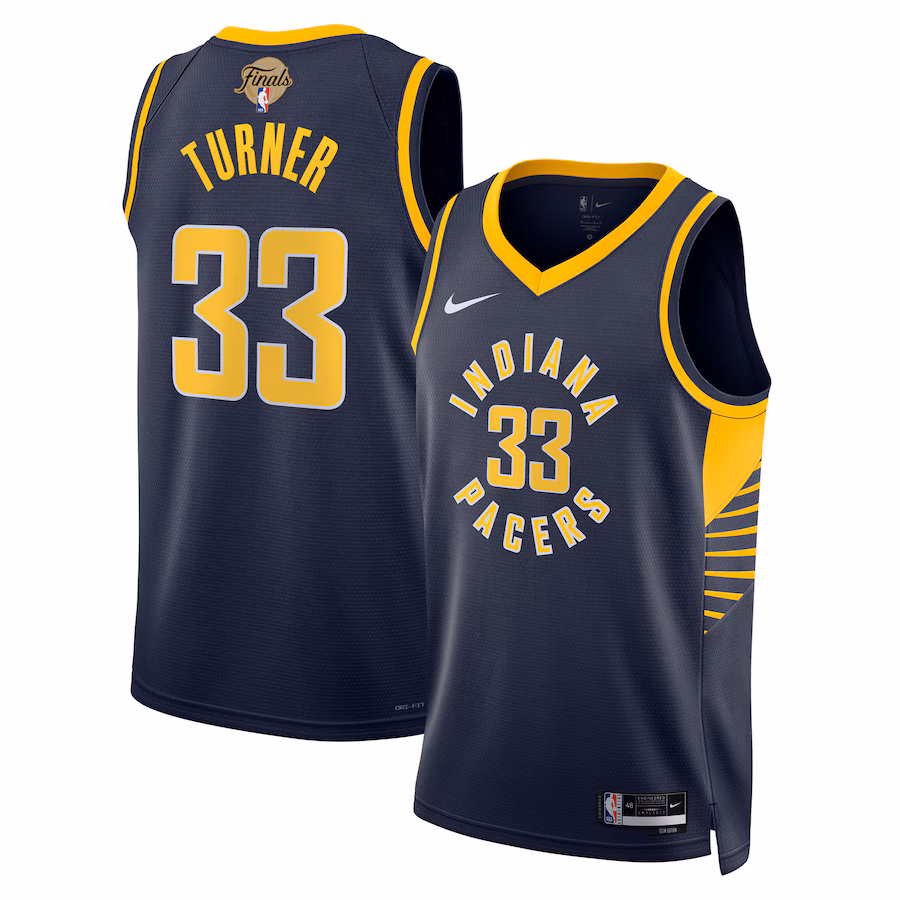 Unisex Indiana Pacers Myles Turner Nike Navy 2025 NBA Finals Swingman Jersey - Icon Edition - Jersey