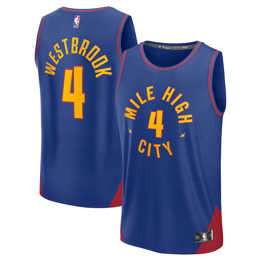 Men's Denver Nuggets Russell Westbrook Fanatics Blue Fast Break Replica Player Jersey - Statement Edition - Jersey