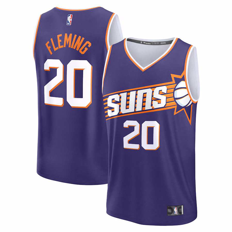 Youth Phoenix Suns Rasheer Fleming Fanatics Purple Fast Break Replica Jersey - Icon Edition - Jersey