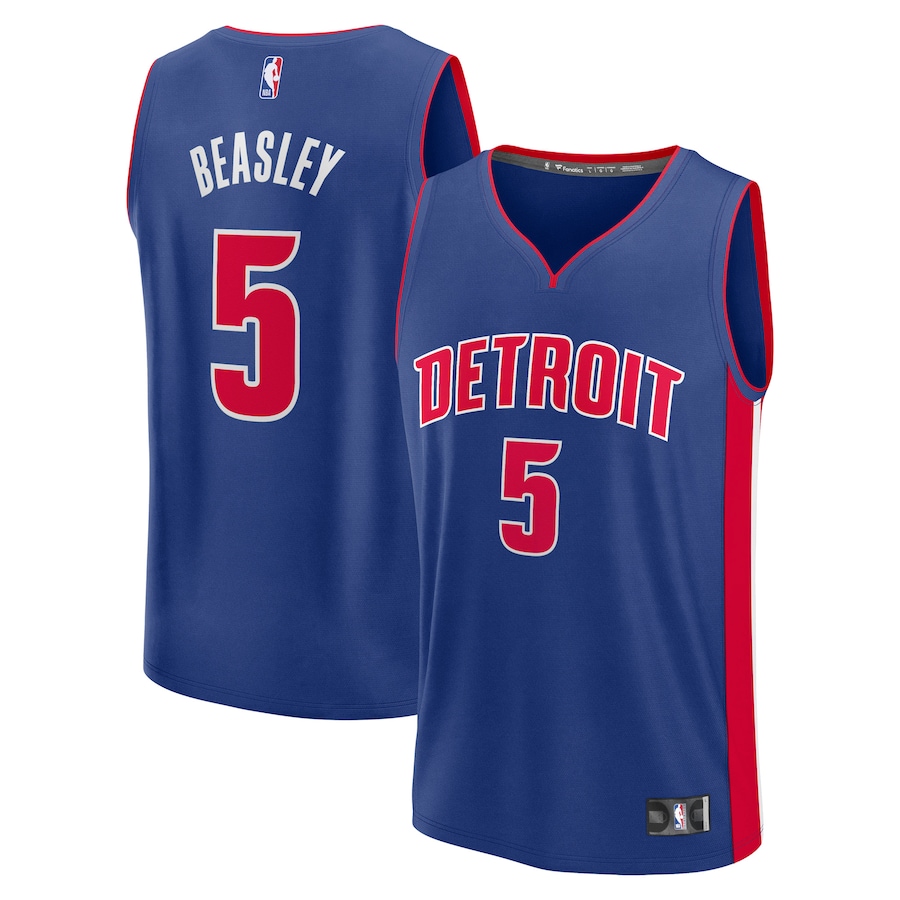 Men's Detroit Pistons Malik Beasley Fanatics Blue Fast Break Replica Player Jersey - Icon Edition - Jersey