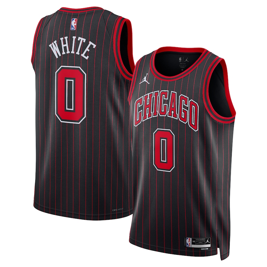 Unisex Chicago Bulls Coby White Jordan Brand Black Swingman Jersey - Statement Edition - Jersey