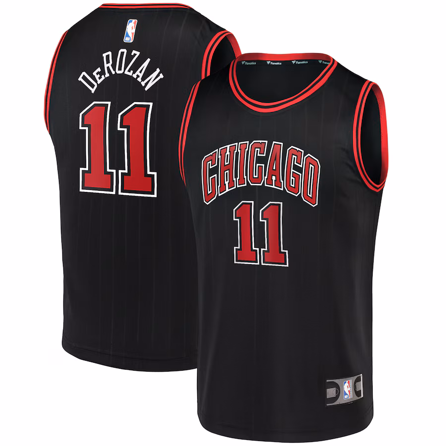Youth Chicago Bulls DeMar DeRozan Fanatics Black Fast Break Player Jersey - Statement Edition - Jersey