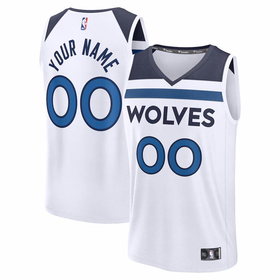 Men's Minnesota Timberwolves Fanatics White Fastbreak Custom Jersey - Association Edition - Jersey