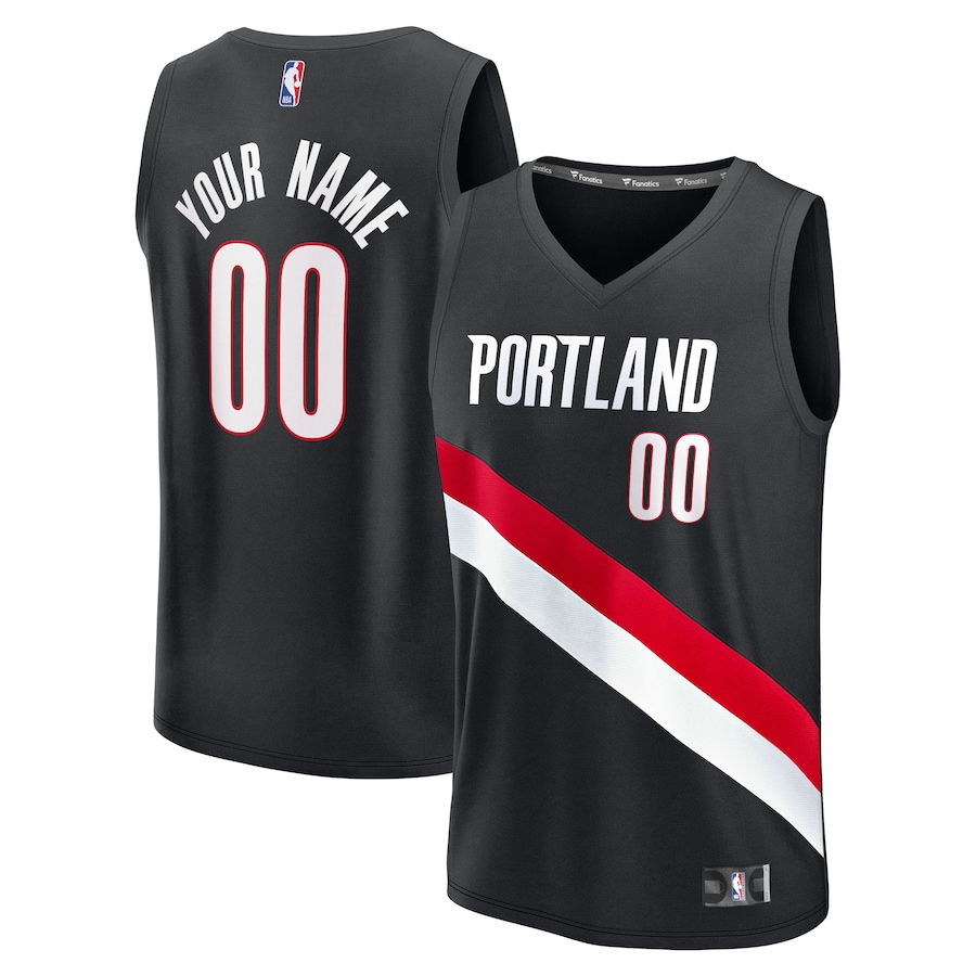 Youth Portland Trail Blazers Fanatics Black Fast Break Replica Custom Jersey - Icon Edition - Jersey