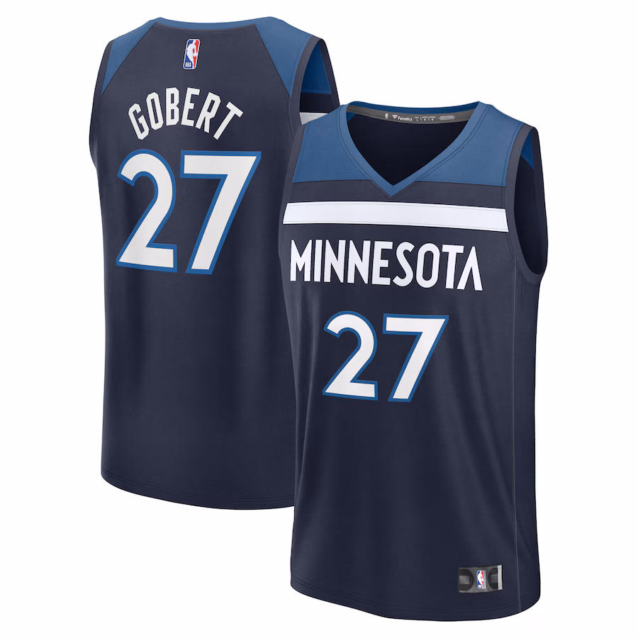 Youth Minnesota Timberwolves Rudy Gobert Fanatics Navy Fast Break Replica Player Jersey - Icon Edition - Jersey