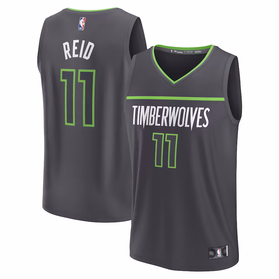 Youth Minnesota Timberwolves Naz Reid Fanatics Black Fast Break Replica Player Jersey - Statement Edition - Jersey