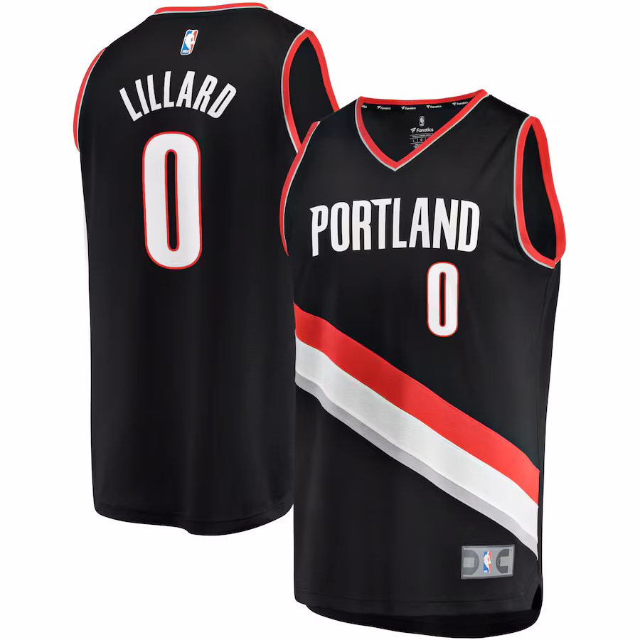 Youth Portland Trail Blazers Damian Lillard Fanatics Black Fast Break Replica Jersey - Icon Edition - Jersey